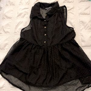 Black with gold studded shirt